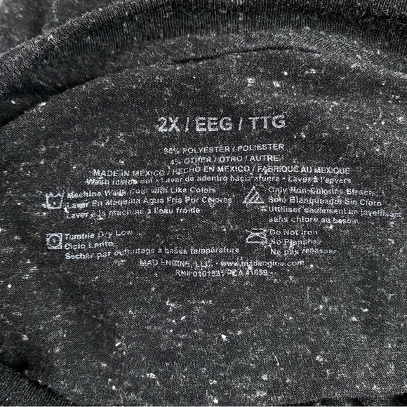 Mad Engine Men’s Retro NASA Shuttle Rainbow Black Heather Tee - Picture 5 of 6